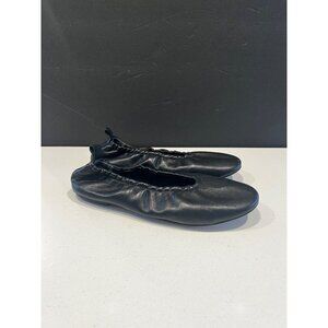 SCHUTZ EUDORA BLACK LEATHER FLATS BALLETS SIZE 7.5 NEW